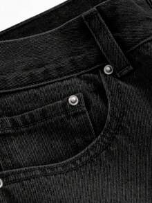 DAZY Men's Casual Commuter Washed Straight Leg Jeans - Black - View 6