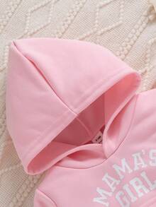 3件套幼儿女童休闲运动简约卫衣套装，春秋季 - 粉色 - 查看 4