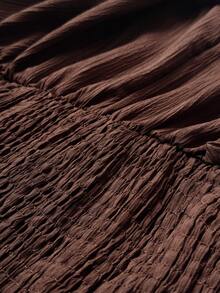 Sunspun 大码女式复古自然风军绿色长袖衬衫 - 軍綠色 - 查看 8