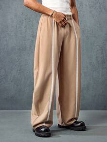 Casual 男士宽松休闲裤，带口袋 - 棕色 - 查看 2