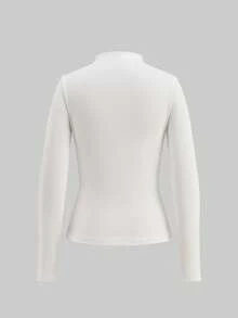 SHEIN LUNE Casual 3pcs Women's Ribbed Crew Neck Long Sleeve Base Layer T-Shirts, Versatile Style, Suitable For Autumn/Winter - Multicolor - View 7