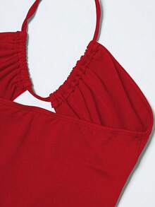 VaVaBold 女士红色无袖性感露背裹身裙