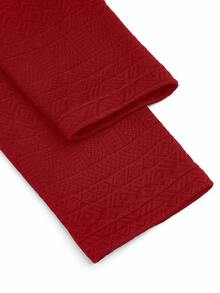 GlowEve 翻领纹理面料拉链休闲机车夹克 - 紅色 - 查看 3