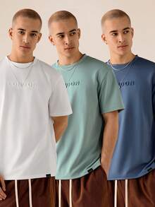 Manfinity VCAY Multi-Piece Sets Men's Knitted Casual Loose Fit Short Sleeve T-Shirts For Daily & Young Wear - Multicolor - View 9