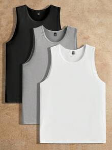 HIMLAND 2件装男士针织休闲上衣，适合日常穿着，背心 - 彩色 - 查看 13