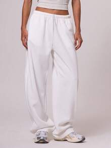 MUSERA Quần jogger ống đứng dáng rộng, thích hợp cho kỳ nghỉ, đi sân bay, lễ tốt nghiệp, tựu trường, lễ tốt nghiệp, lễ tốt nghiệp, lễ tốt nghiệp, dành cho nữ, quần thể thao mặc nhà, lễ Phục sinh. - trắng - Xem 2