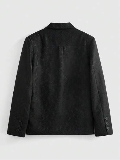 Street Life Veste de costume décontractée à manches longues, col châle et boutons, imprimé tout-sur-tout pour hommes