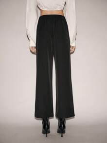 Lumivelle Pantalones rectos de unicolor asimétricos para uso casual y de transporte