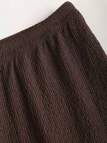 Sweetra Women's New Basic Versatile 2 Pieces Set, Solid Color Off-Shoulder Long Sleeve Top & Casual Drawstring Wide Leg Pants Suit Fall Cloth For Women