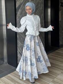 Joudiya 女士印花长裙，优雅大方，适合春夏穿着，时尚得体。 - 彩色 - 查看 3