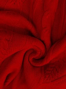 Calvaya 秋冬季女士粗针织长款开衫毛衣套装，尺码齐全，休闲时尚，无袖毛衣连衣裙搭配长袖外套，适合外出、度假、派对等场合。 - 紅色 - 查看 8