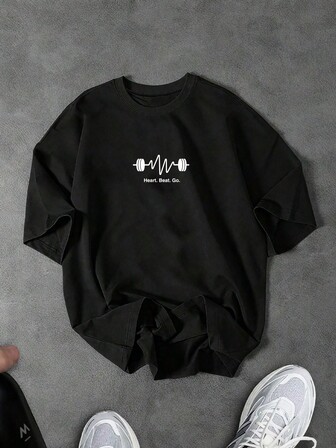 Sport MetroGents Herr-T-shirt med rund hals och kort ärm, avslappnad sommar och mångsidig sport