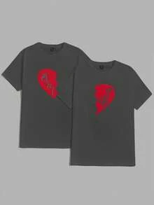 Manfinity VCAY 男士針織短袖t恤帶字母印花(2件裝)