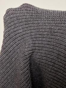 Lyxana Women's V-Neck Tie Front/Back Reversible Knit Top - Grey - View 9