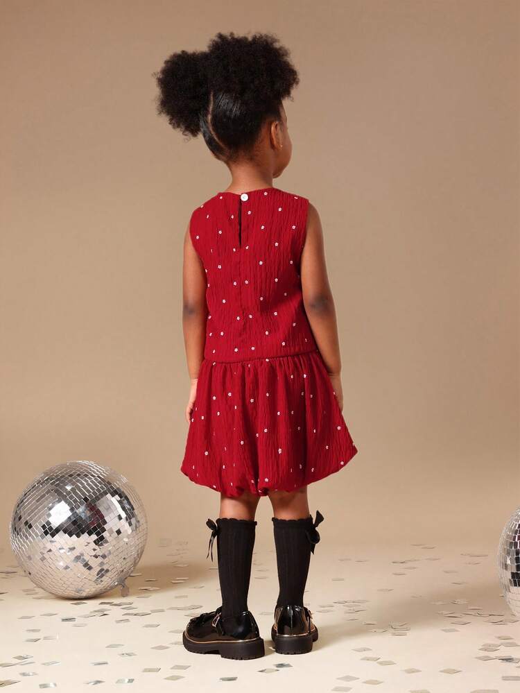 Sleeveless Polka Dot Dress With Bow