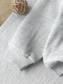 Leap Crew 2件套男童可爱灰色字母印花长袖卫衣和裤子套装，秋冬季 - 淺灰色 - 查看 3