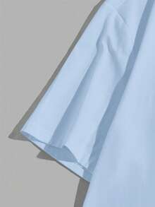 Manfinity Joysei Light Blue Label Men's White Crew Neck T-Shirt ( Fabric)