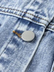 Sparklyn 少女休闲时尚复古个性四季皆宜水洗牛仔外套，休闲运动风，2025秋冬新款，适合日常穿着，学院风、街头风、休闲风、可爱风、复古风、千禧年代风、流行风、波西米亚风、秋季街头风