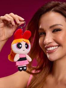 THE POWERPUFF GIRLS X SHEIN 1个立体毛绒钥匙扣，可爱站立造型，经典形状，适合挂在包包、钥匙链、书包等处，适合青少年、成人等，图案为泡泡、花花、毛毛。 - 彩色 - 查看 8