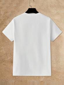 Manfinity VCAY 3pcs/Pack Men's Letter Print Crew Neck Casual Short Sleeve T-Shirts Unisex Blank T Shirts White T Shirt Men Pack Unisex T Shirts T Shirts Pack - White - View 8