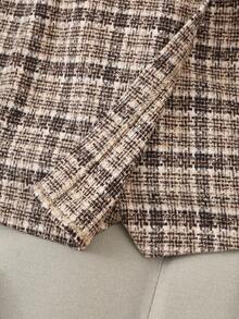 SHEIN Franclia 2件套 女士罗纹针织上衣+系带半身裙裤套装 - 黑色 - 查看 5