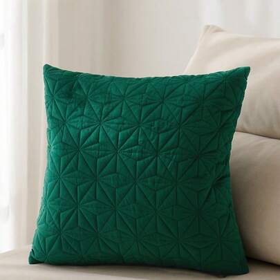 1 件套，纯色枕套，柔软浮雕钻石形雕刻纹理靠垫套，沙发客厅天然家居装饰