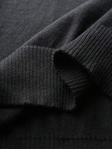 Manfinity Mode Men Solid Ribbed Knit Jumper Without Shirt - Black - View 7