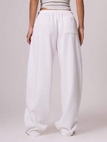 MUSERA Quần jogger ống đứng dáng rộng, thích hợp cho kỳ nghỉ, đi sân bay, lễ tốt nghiệp, tựu trường, lễ tốt nghiệp, lễ tốt nghiệp, lễ tốt nghiệp, dành cho nữ, quần thể thao mặc nhà, lễ Phục sinh. - trắng - Xem 4