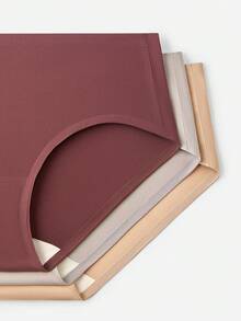 LUVLETTE 3条装中腰基础款超细纤维隐形三角裤女士内裤套装 - 大地色系