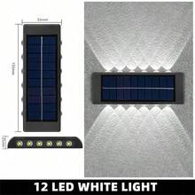 太阳能壁灯 多LED双排灯 暖光手电筒 装饰氛围灯 花园街景灯 户外走廊灯 台灯 - 黑色 - 查看 30