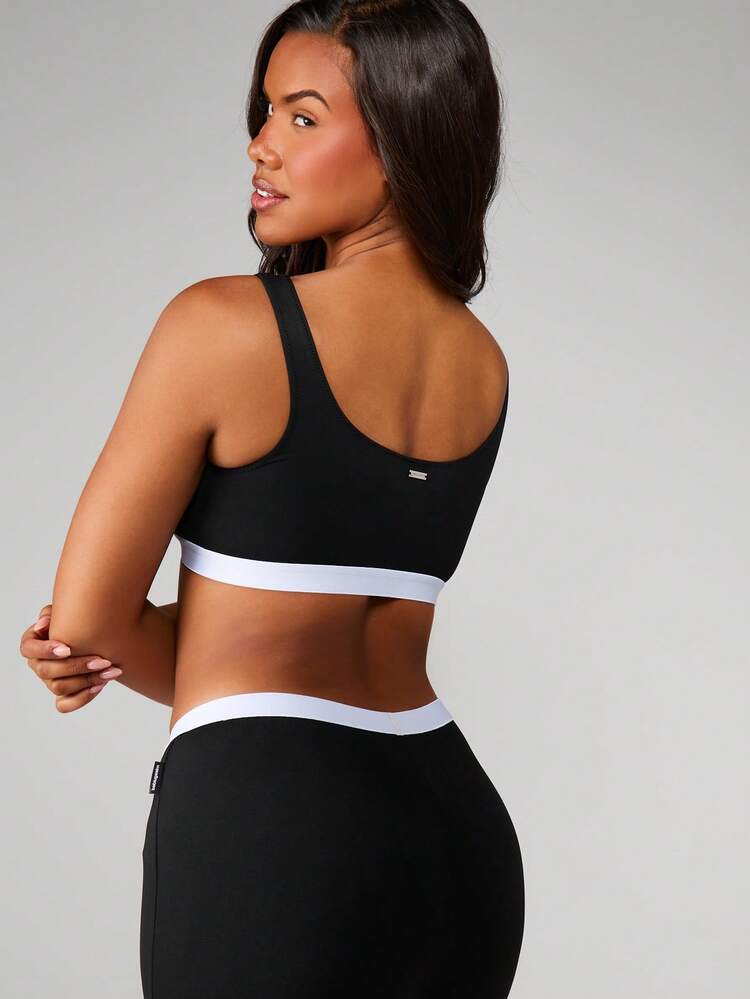 Missguided x Playboy Logo Crop Bralette With Contrast White Band