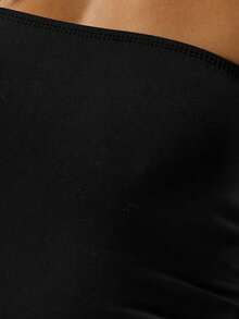 MUSERA ESSENTIALS Soft Touch Bandeau Fitted Dress Basic Spring Summer Cute Ibiza Beach Vacation Holiday Wedding Guest Simple Elegant Summer Outfit - Black - View 6