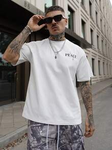 Artur Kramer Camiseta de manga corta con estampado de eslogan de paloma personalizada para hombres, adecuada para uso en verano, cómoda y transpirable, con un estilo de moda destacado - Blanco - Ver 7