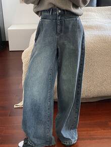 DAZY 女士水洗牛仔裤，带口袋，秋冬季 Y2K 款式