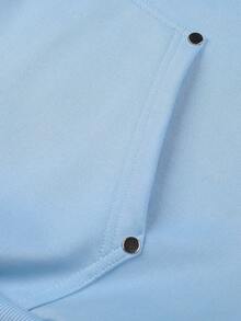 Manfinity EMRG Men's Casual Solid Color Hooded Jacket, Versatile For Autumn - Baby Blue - View 5