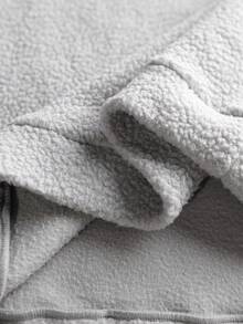 Manfinity Homme Men's Fashion Reversible Sherpa Fleece Hoodie Gray Hoodie Men - Grey - View 8