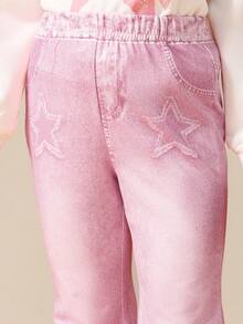 SUMWON Girls Star Print Sweatshirt And Pants Set Winter Casual Co-Ord Outfit - Pink - View 6