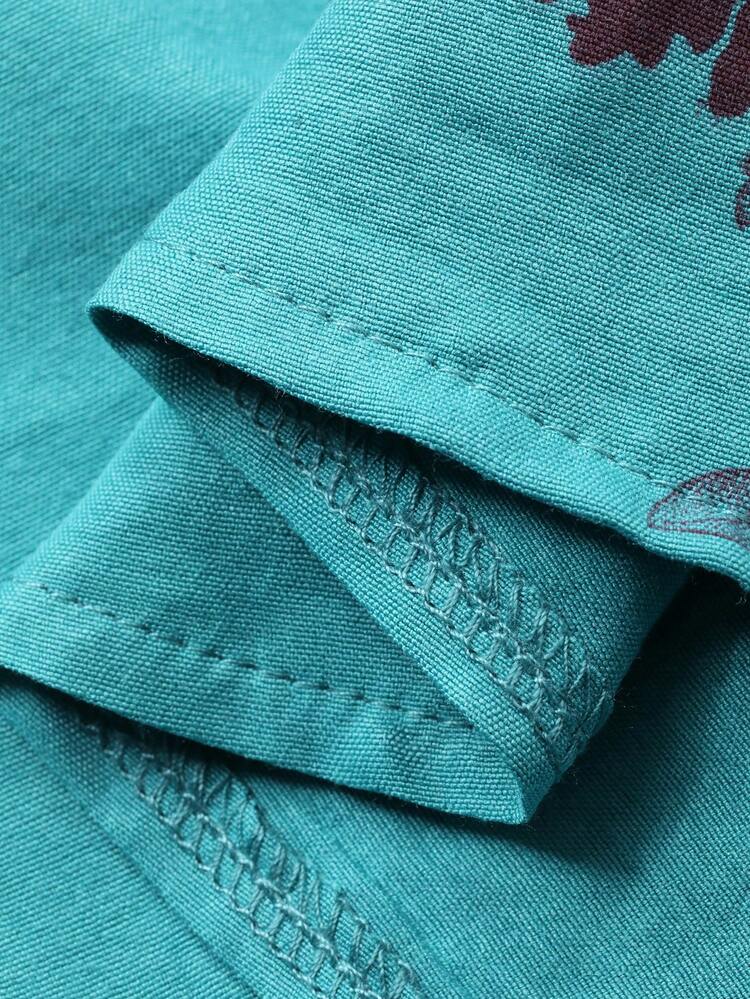 Floral Print Patchwork Trim Camisole Nightgown For Women