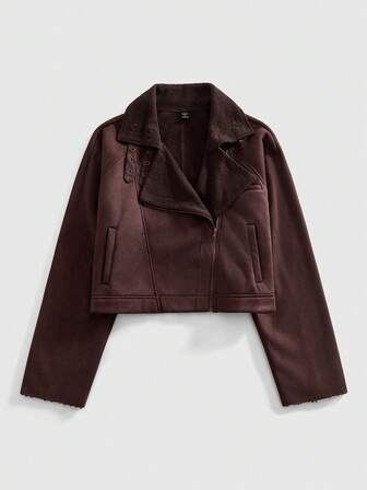 Grunge Punk Men Solid Color Zip-Up Casual Versatile Long Sleeve Jacket, Fall