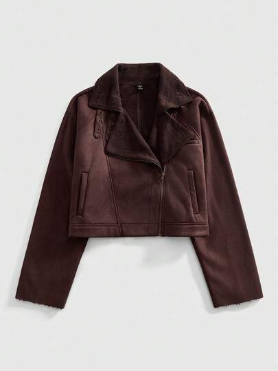 Grunge Punk Men Solid Color Zip-Up Casual Versatile Long Sleeve Jacket, Fall