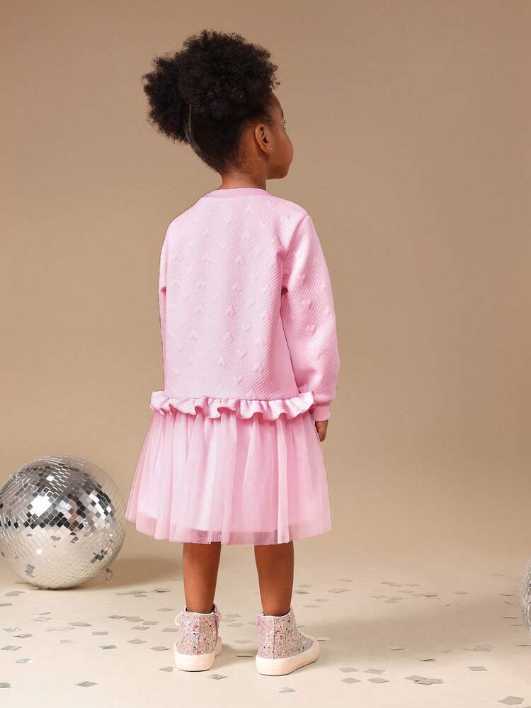 Vestido de manga larga con falda de tul