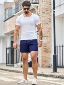 Manfinity VCAY 3pcs Pack Men's Casual Digital Print Swim Shorts, Suitable For Holiday - Multicolor - View 4