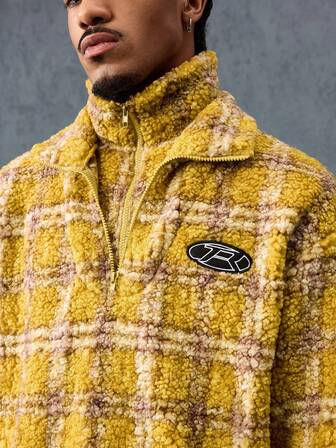 Street Life Sudadera casual de cuello redondo a cuadros para hombre, otoño/invierno