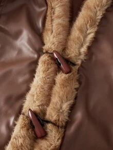 FeverCity Men's Casual Faux Fur Sleeveless Vest, Winter - Brown - View 4