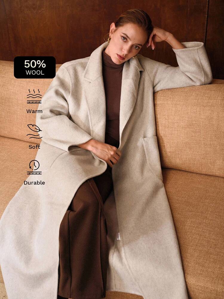 WOOL BELTED POCKET OVERCOAT