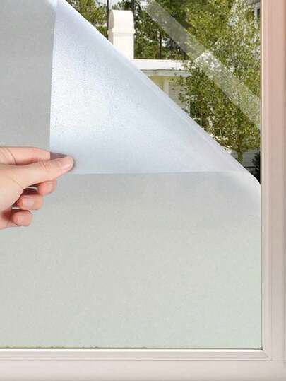 1 Roll Frosted Window Privacy Film Heat Control UV Blocking Static Cling Non-Adhesive Reusable Door Coverings For Bathroom Home Office