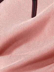 Claim Dot Áo len nam cổ polo tay raglan phối màu tương phản, khóa kéo, kiểu dáng thường ngày, thích hợp cho mùa thu/đông. Áo polo dệt kim nam, áo sơ mi nam phối màu. - Màu Đỏ Sâu - Xem 5