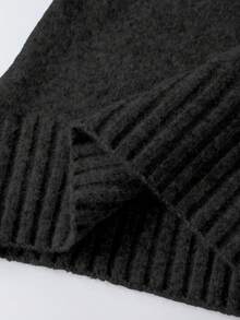 Attitoon 女式休闲复古V领修身长袖毛衣，适合秋冬季 - 黑色 - 查看 7