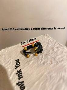 Joivida 可爱狗狗戒指，女士专属 - 萌萌的动物饰品，小狗造型，可调节叠戴戒指，送给爱狗人士的时尚礼物 - 彩色 - 查看 3