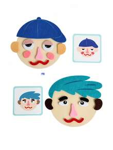 1PC Kids Face Expression Puzzle Magic Sticker Emotion Changing Board Montessori Educational Wooden Toy For Preschool Learning - Multicolor - View 8